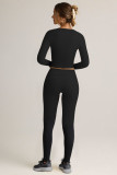 V Neck Long Sleeve Solid Two Piece Pants Set GXYF-0483