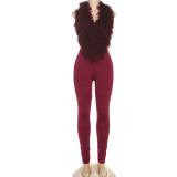 Sexy Backless Halterneck Two Piece Pants Set GSLF-K25S79575