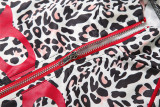 Leopard Print Zipper Long Sleeve Jumpsuit GSLF-K25S80683
