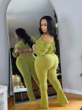 Irregular Pleated Long Sleeve Pants Suit CM-9532