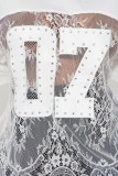 Lace Embroidered Patchwork Long Sleeve Tops YWXS-K25L1153