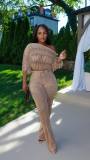 Irregular Pleated Long Sleeve Pants Suit CM-9532