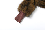 Solid Color Furry Slash Shoulder Tops GZJQ-K25L80560