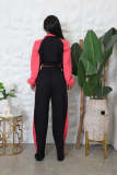 Patchwork Contrast Color Coat Pants Sport Suit QYMF-3087