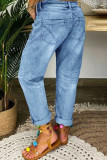Fashion Washed Loose Straight Jeans GSMF-JG2686