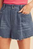 Fashion Holes Washed Denim Shorts GSMF-14457#