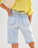Fashion Holes Washed Denim Shorts GSMF-Z2111#
