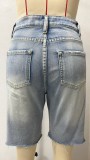 Fashion Holes Washed Denim Shorts GSMF-Z2111#