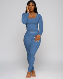 Long Sleeve Solid Color Two Piece Pants Set YD-YM009-D1