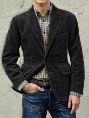 Men's Plus Size Corduroy Single-breasted Coats GYSM-W2004