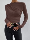 Long Sleeve Pleated T Shirt GYSM-W0761