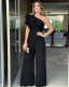 Solid Color Single Shoulder Jumpsuit GYLY-10348