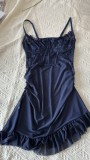 Lace-trimmed Lingerie Mesh Nightgown Set GJZY-3475