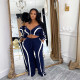 Contrast Color Long Sleeve Sport Two Piece Pants Set SFY-2815