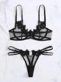 Sheer Mesh Lace Lingerie Set GJZY-2312