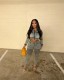 Long Sleeve Zipper Denim Two Piece Pants Set TR-1343