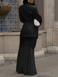 Solid Color Mesh Two Piece Skirt Set AIL-332