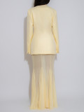 Solid Color Mesh Two Piece Skirt Set AIL-332