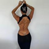 Sleeveless Backless Bow Maxi Dress SUM-YY24070MHO