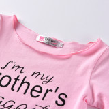 Kids Girl Letter Print T Shirt Jeans 2 Piece Set YKTZ-G06
