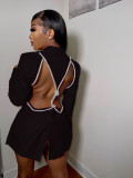 Backless Long Sleeve Blazer Coats FYWF-YW0638