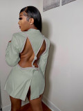 Backless Long Sleeve Blazer Coats FYWF-YW0638