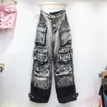 Gradient Color Casual Loose Jeans GSYI-3211