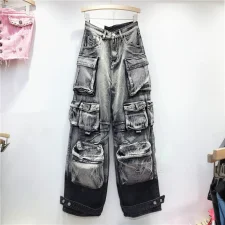 Gradient Color Casual Loose Jeans GSYI-3211