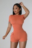 Short Sleeve Backless Romper GQIY-7046