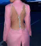 Backless Long Sleeve Blazer Coats FYWF-YW0638