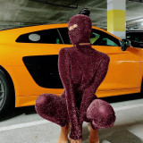 Long Sleeve Backless Sport Jumpsuit/(With Hood) LJSF-P0C4014