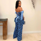 Plus Size Print Tie Up Drawstring Two Piece Pants Suit NY-3296