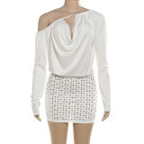 Backless Tie Up One Shoulder Mini Dress XEF-K25D81210
