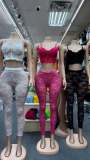Pre Order: About 7 work days shipping Mesh Sexy Two Piece Pants Set YUEM-300910