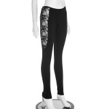Lace See Through Solid Color Pants MXBF-J25PT274