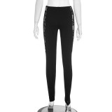 Lace See Through Solid Color Pants MXBF-J25PT274