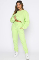 Solid Color Long Sleeve Pants 2 Piece Set SSNF-211021A