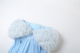 Fur Patchwork Tight Jumpsuit GZJQ-K25Q80180