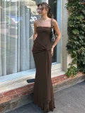 Off Shoulder Solid Color Maxi Dress GKLK-D5218514Y