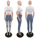 Fashion Holes Bandage Jeans GDAM-218189