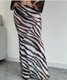 Leopard-Print Chiffon Fishtail Skirt  GKLK-D4315729Y