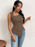 Sleeveless Solid Color Sleeveless Tops GYSQ-WCEK0740