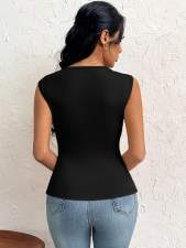 Sleeveless Solid Color Sleeveless Tops GYSQ-WCEK0740