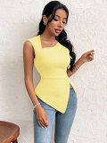 Sleeveless Solid Color Sleeveless Tops GYSQ-WCEK0740