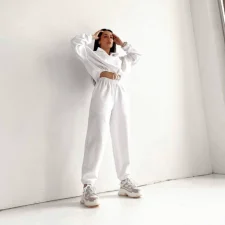 Loose Zipper Sweatshirt Two Piece Pant Set GLXF-M5972