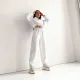 Loose Zipper Sweatshirt Two Piece Pant Set GLXF-M5972