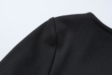 Long Sleeve Ruffles Solid Mini Dress GLAG-D4716929G