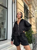 Long Sleeve Hoodies Sweatshirt Short Casual Suit GLXF-C5604