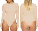 Long Sleeve Solid Color Skinny Bodysuit GZJF-ZJ1202