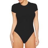 Short Sleeve Solid Color Skinny Bodysuit GZJF-ZJ1203